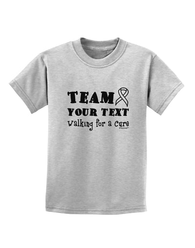 Personalized Team -Name- Walking for a Cure Childrens T-Shirt-Childrens T-Shirt-TooLoud-AshGray-X-Small-Davson Sales