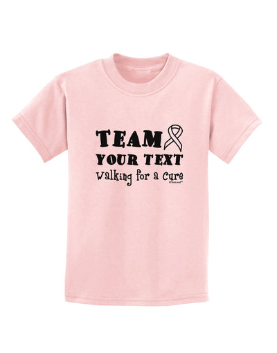 Personalized Team -Name- Walking for a Cure Childrens T-Shirt-Childrens T-Shirt-TooLoud-PalePink-X-Small-Davson Sales