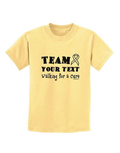 Personalized Team -Name- Walking for a Cure Childrens T-Shirt-Childrens T-Shirt-TooLoud-Daffodil-Yellow-X-Small-Davson Sales