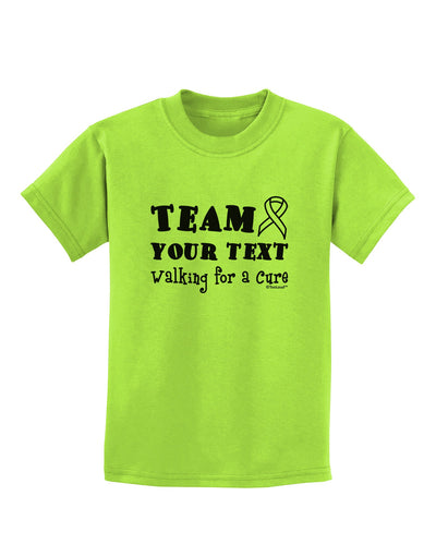 Personalized Team -Name- Walking for a Cure Childrens T-Shirt-Childrens T-Shirt-TooLoud-Lime-Green-X-Small-Davson Sales