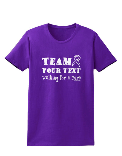 Personalized Team -Name- Walking for a Cure Womens Dark T-Shirt-TooLoud-Purple-X-Small-Davson Sales