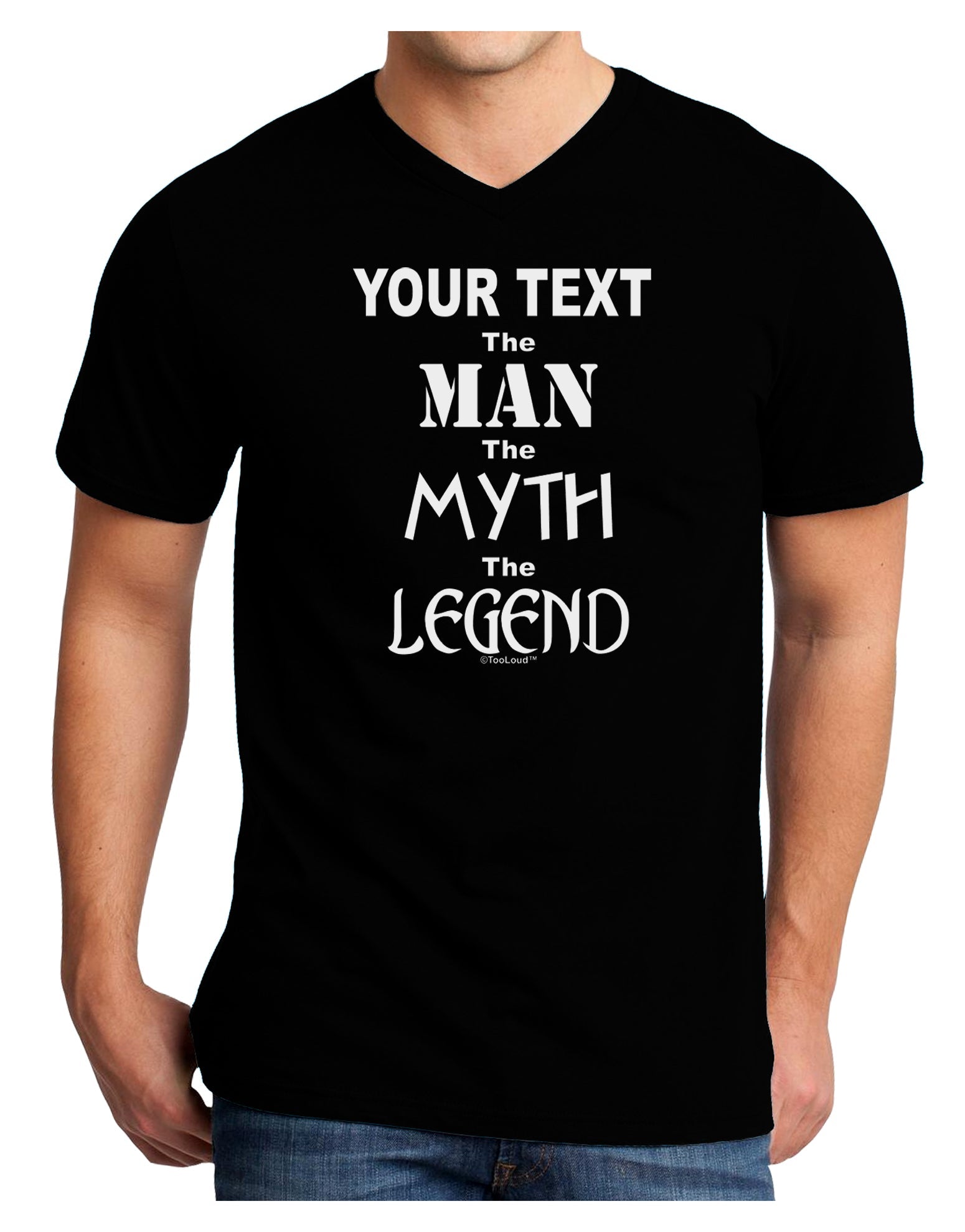 Personalized The Man The Myth The Legend Adult Dark V-Neck T-Shirt by TooLoud-Mens V-Neck T-Shirt-TooLoud-Black-Small-Davson Sales