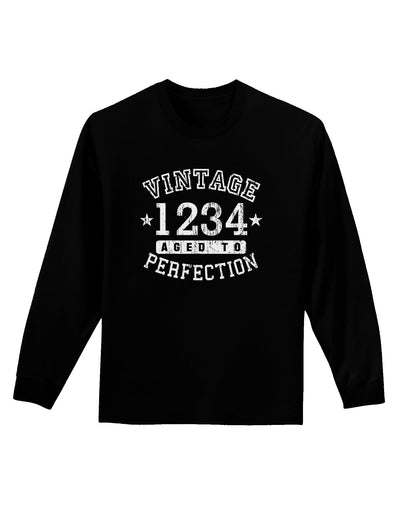 Personalized Vintage Birth Year Distressed Adult Long Sleeve Dark T-Shirt by TooLoud-TooLoud-Black-Small-Davson Sales