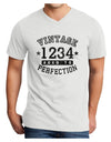 Personalized Vintage Birth Year Distressed Adult V-Neck T-shirt by TooLoud