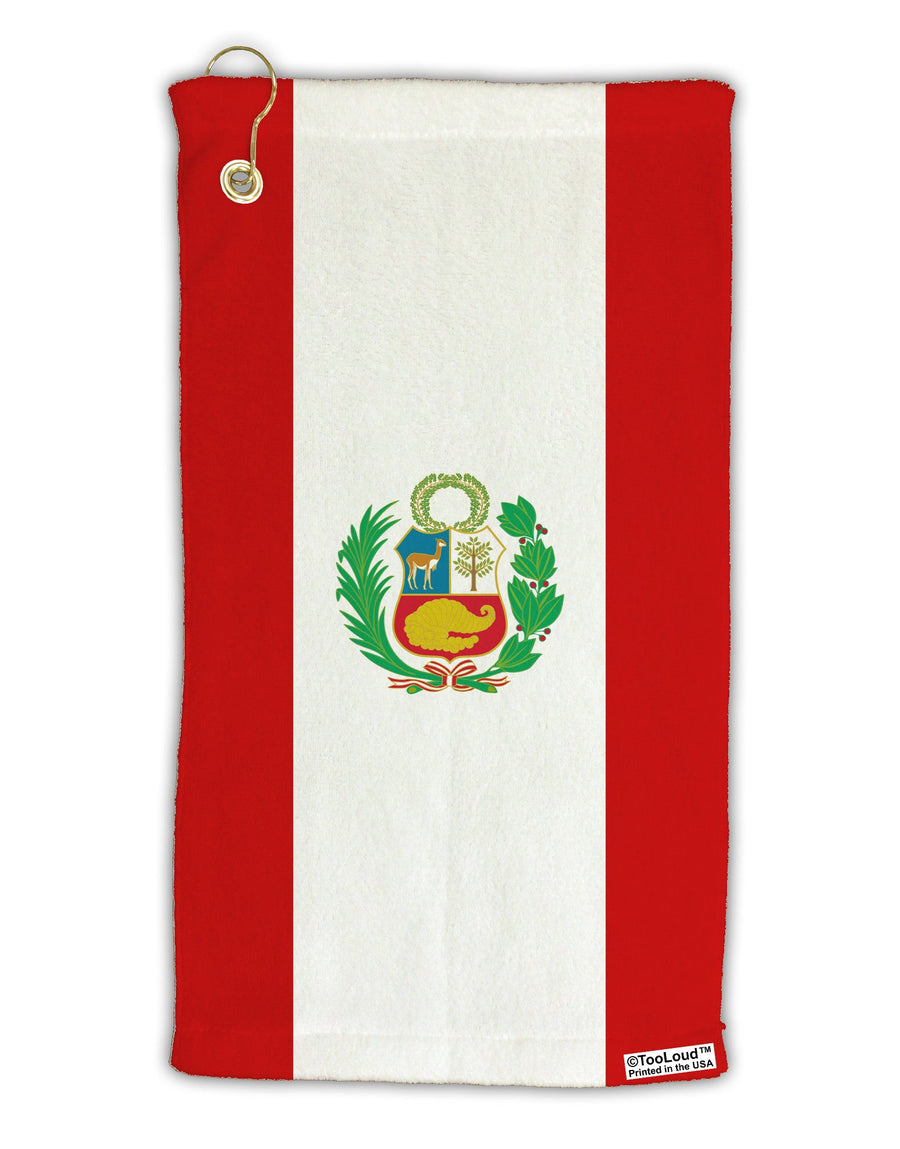 Peru Flag AOP Micro Terry Gromet Golf Towel 15 x 22 Inch All Over Print-Golf Towel-TooLoud-White-Davson Sales