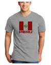 Peru Flag Adult V-Neck T-shirt-Mens V-Neck T-Shirt-TooLoud-HeatherGray-Small-Davson Sales