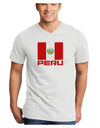 Peru Flag Adult V-Neck T-shirt-Mens V-Neck T-Shirt-TooLoud-White-Small-Davson Sales