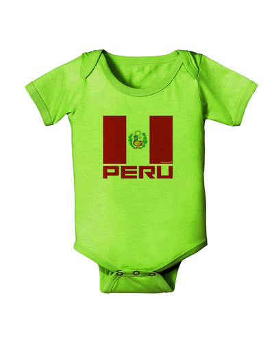 Peru Flag Baby Romper Bodysuit-Baby Romper-TooLoud-Lime-06-Months-Davson Sales