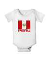 Peru Flag Baby Romper Bodysuit-Baby Romper-TooLoud-White-06-Months-Davson Sales