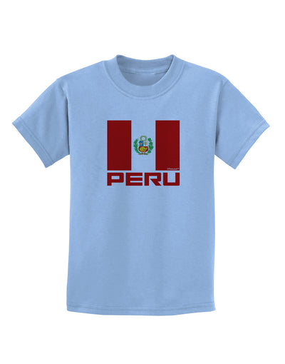 Peru Flag Childrens T-Shirt-Childrens T-Shirt-TooLoud-Light-Blue-X-Small-Davson Sales