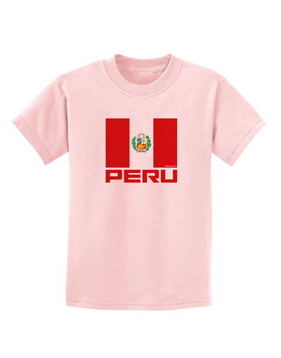 Peru Flag Childrens T-Shirt-Childrens T-Shirt-TooLoud-PalePink-X-Small-Davson Sales