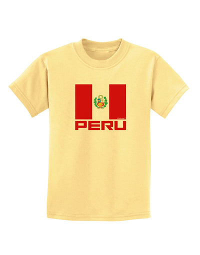 Peru Flag Childrens T-Shirt-Childrens T-Shirt-TooLoud-Daffodil-Yellow-X-Small-Davson Sales