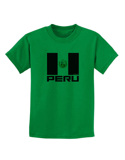 Peru Flag Childrens T-Shirt-Childrens T-Shirt-TooLoud-Kelly-Green-X-Small-Davson Sales