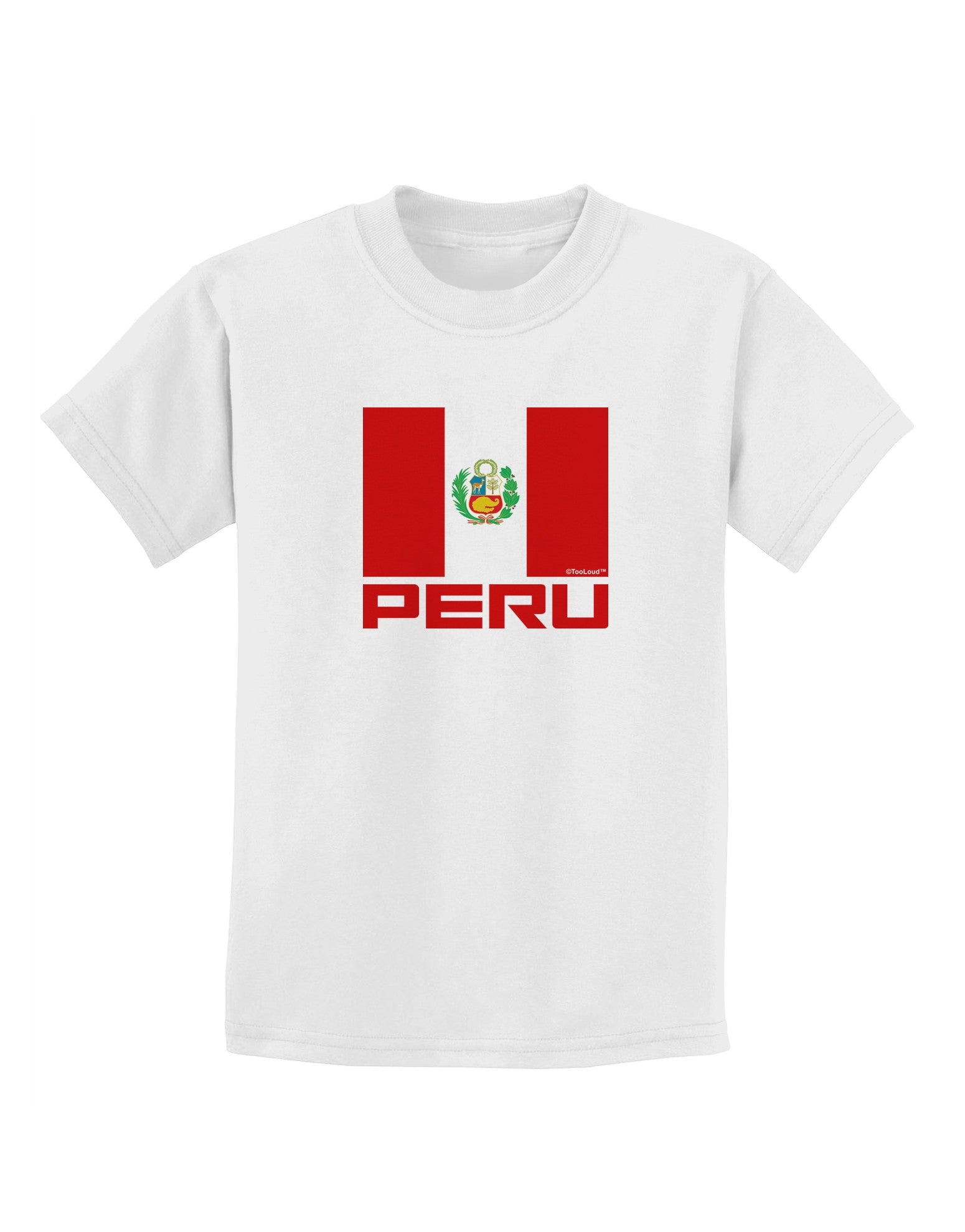 Peru Flag Childrens T-Shirt-Childrens T-Shirt-TooLoud-White-X-Small-Davson Sales