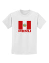 Peru Flag Childrens T-Shirt-Childrens T-Shirt-TooLoud-White-X-Small-Davson Sales