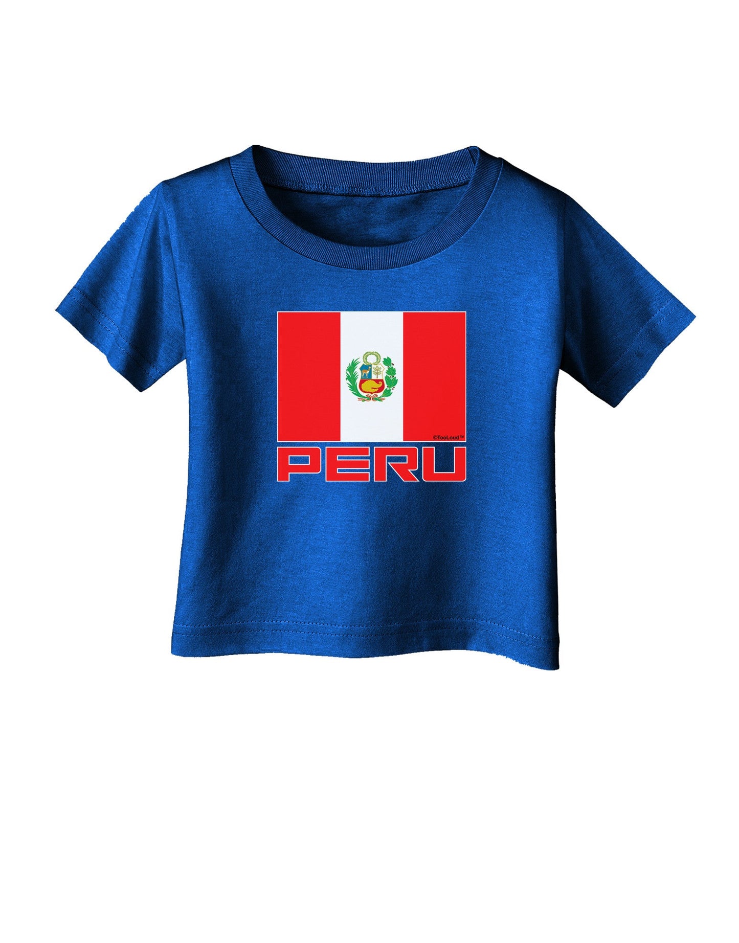 Peru Flag Dark Infant T-Shirt Dark-Infant T-Shirt-TooLoud-Royal-Blue-06-Months-Davson Sales