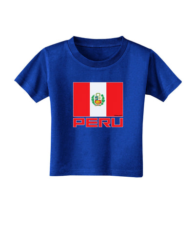 Peru Flag Dark Toddler T-Shirt Dark-Toddler T-Shirt-TooLoud-Royal-Blue-2T-Davson Sales