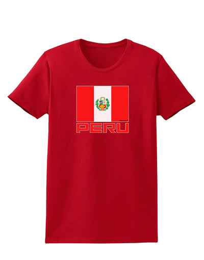 Peru Flag Dark Womens Dark T-Shirt-TooLoud-Red-X-Small-Davson Sales