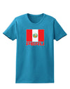 Peru Flag Dark Womens Dark T-Shirt-TooLoud-Turquoise-X-Small-Davson Sales