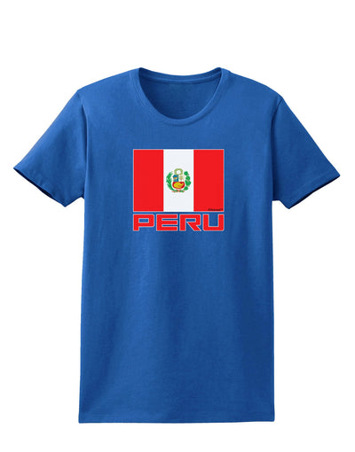 Peru Flag Dark Womens Dark T-Shirt-TooLoud-Royal-Blue-X-Small-Davson Sales