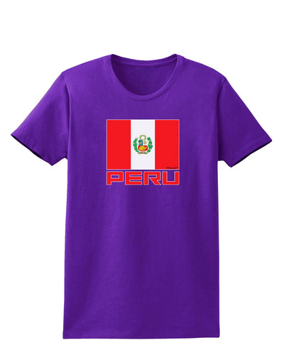 Peru Flag Dark Womens Dark T-Shirt-TooLoud-Purple-X-Small-Davson Sales