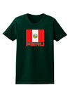 Peru Flag Dark Womens Dark T-Shirt-TooLoud-Forest-Green-Small-Davson Sales