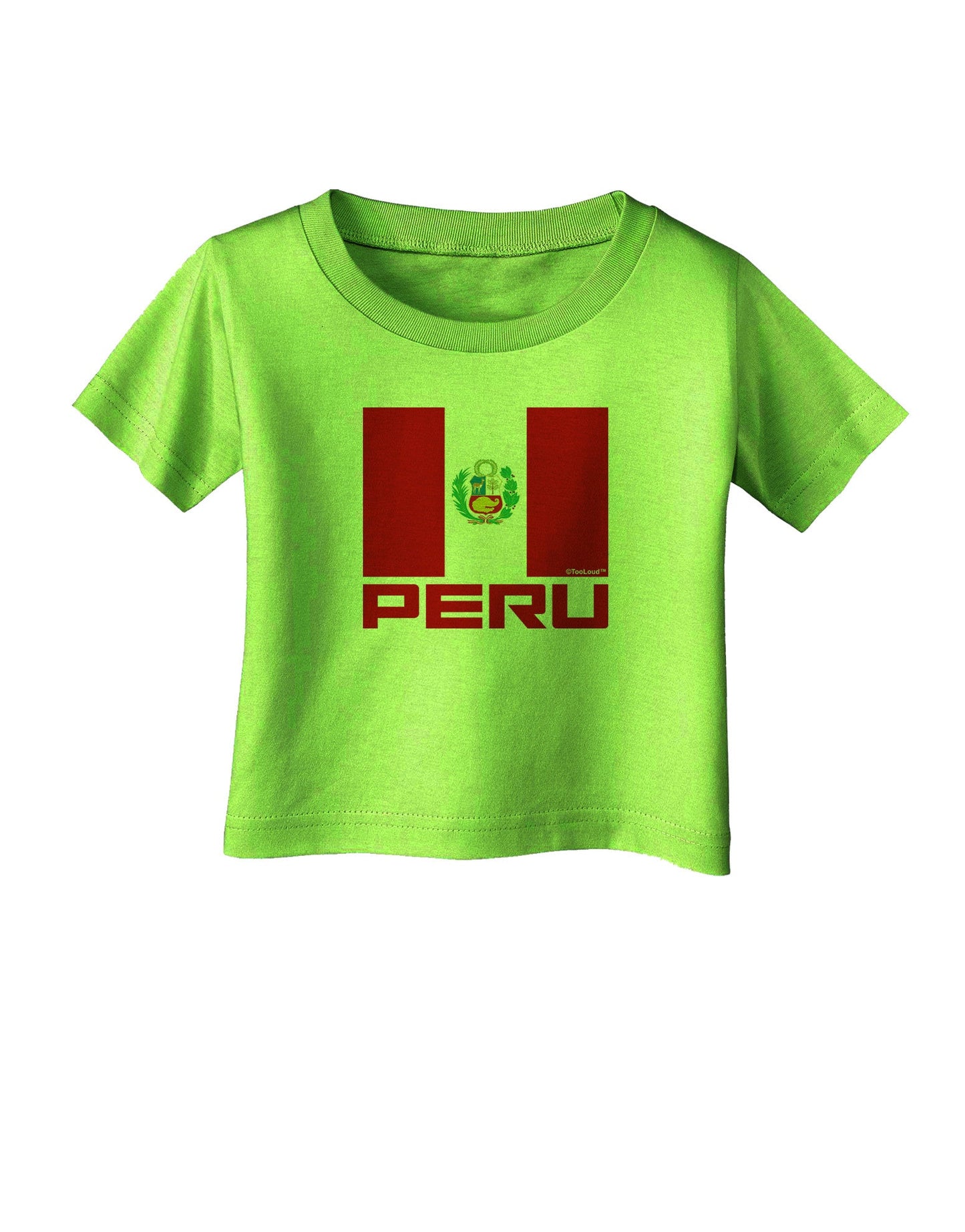 Peru Flag Infant T-Shirt-Infant T-Shirt-TooLoud-Lime-Green-06-Months-Davson Sales