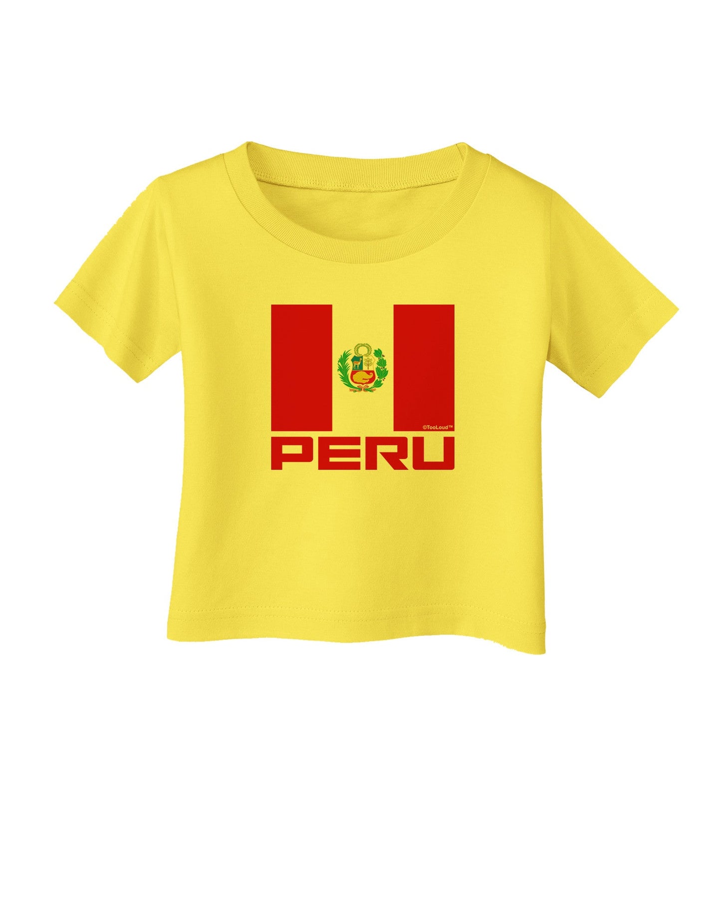 Peru Flag Infant T-Shirt-Infant T-Shirt-TooLoud-Yellow-06-Months-Davson Sales
