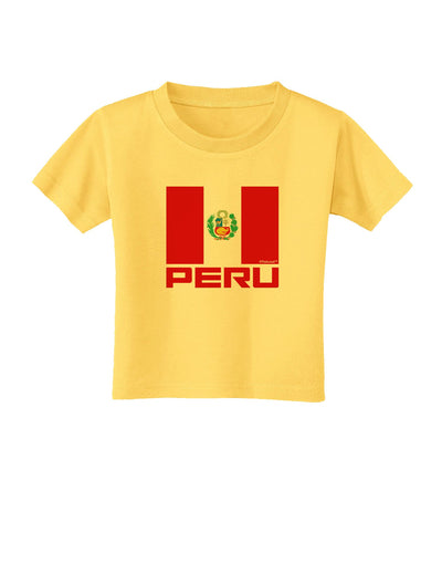 Peru Flag Toddler T-Shirt-Toddler T-Shirt-TooLoud-Yellow-2T-Davson Sales