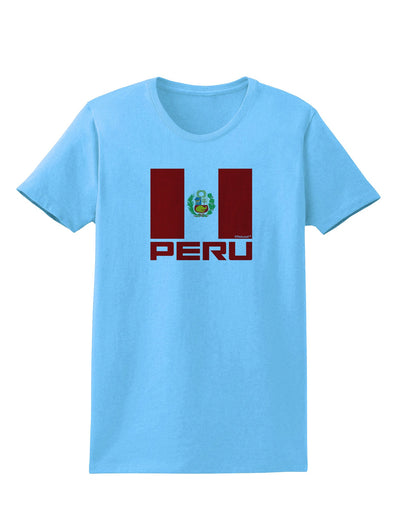 Peru Flag Womens T-Shirt-Womens T-Shirt-TooLoud-Aquatic-Blue-X-Small-Davson Sales