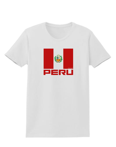 Peru Flag Womens T-Shirt-Womens T-Shirt-TooLoud-White-X-Small-Davson Sales