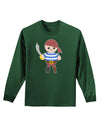 Petey the Pirate - Halloween Adult Long Sleeve Dark T-Shirt-TooLoud-Dark-Green-Small-Davson Sales