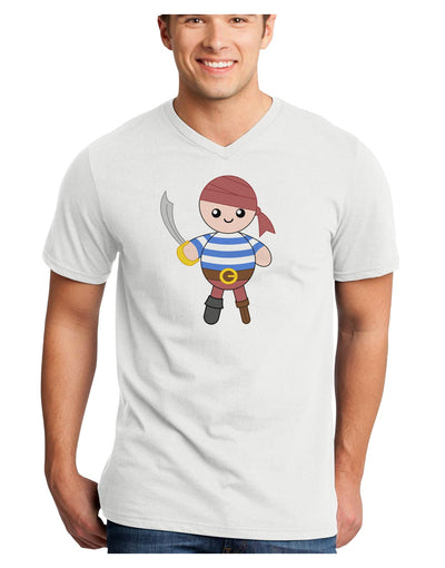 Petey the Pirate - Halloween Adult V-Neck T-shirt-Mens V-Neck T-Shirt-TooLoud-White-Small-Davson Sales