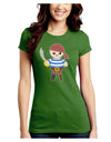 Petey the Pirate - Halloween Juniors Crew Dark T-Shirt-T-Shirts Juniors Tops-TooLoud-Kiwi-Green-Juniors Fitted XS-Davson Sales