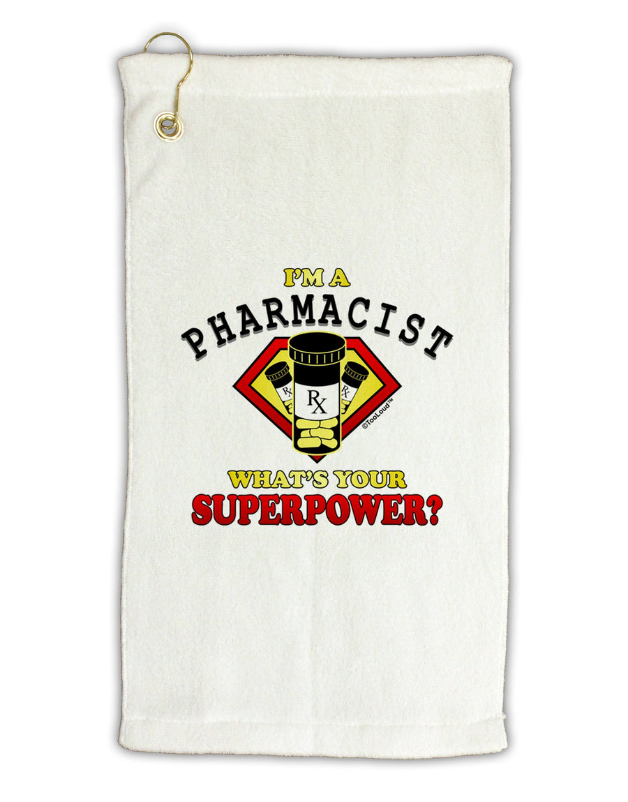 Pharmacist - Superpower Micro Terry Gromet Golf Towel 16 x 25 inch-Golf Towel-TooLoud-White-Davson Sales