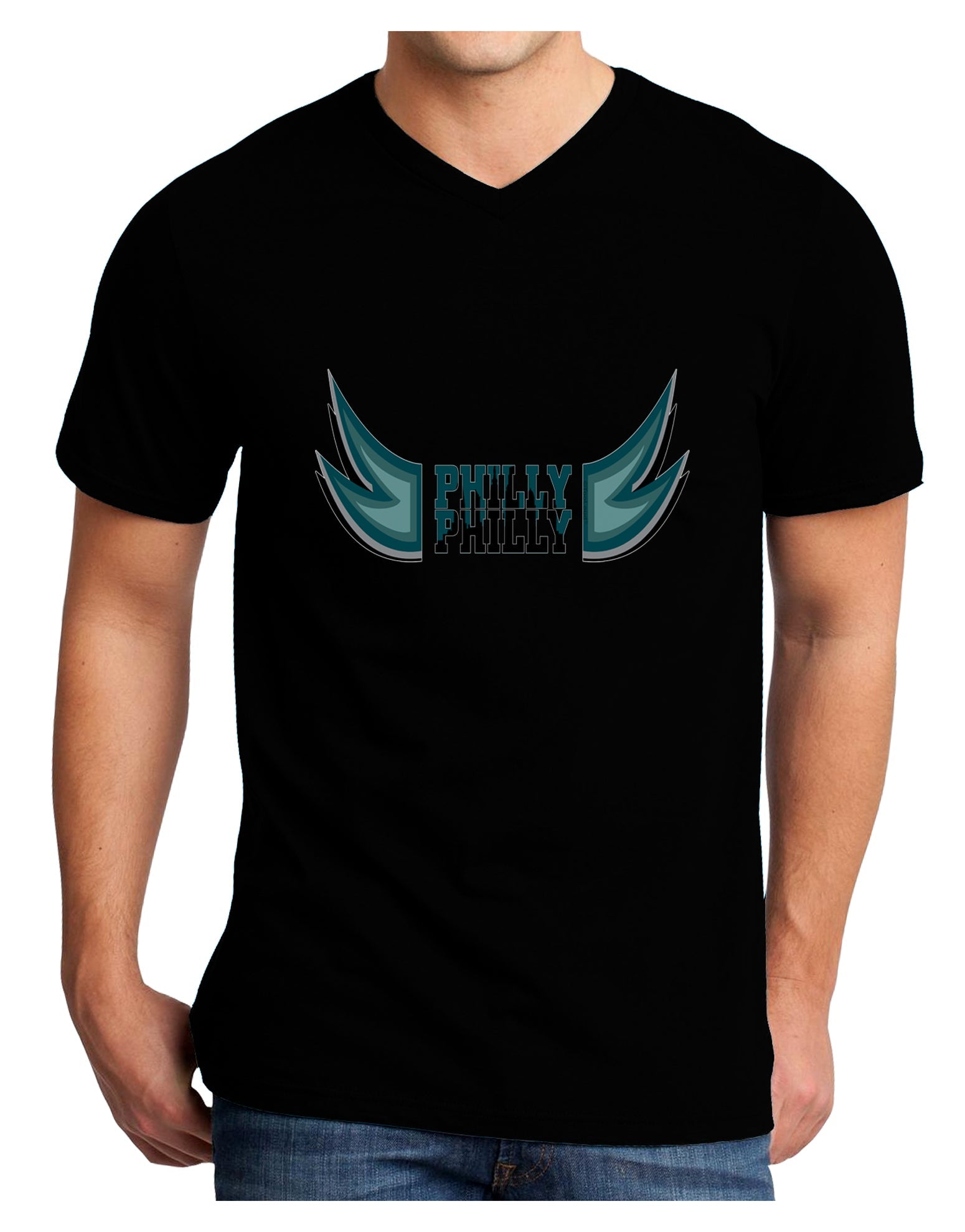 Philly Philly Funny Beer Drinking Adult Dark V-Neck T-Shirt by TooLoud-Mens V-Neck T-Shirt-TooLoud-Black-Small-Davson Sales