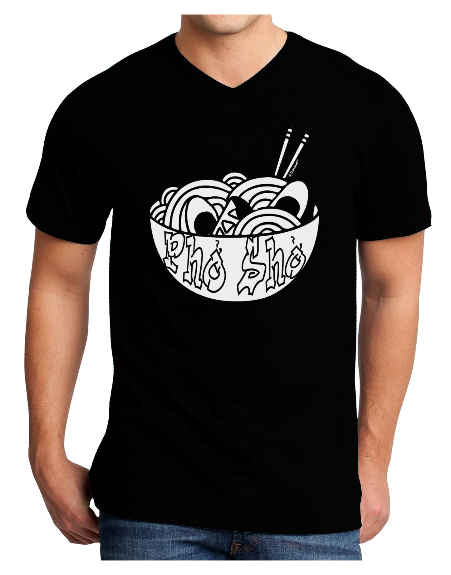 Pho Sho Adult V-Neck T-shirt-Mens T-Shirt-TooLoud-Black-Small-Davson Sales