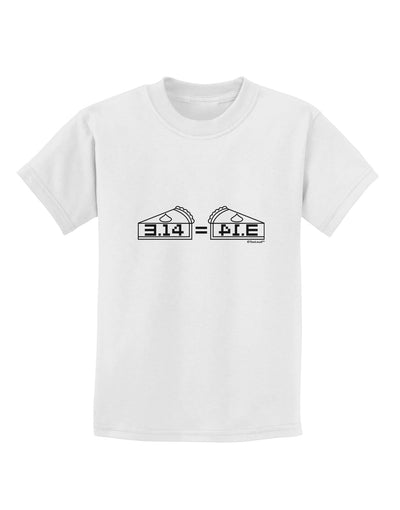 Pi Day Design - 314 Equals Pie Mirrored Pies Childrens T-Shirt by TooLoud-Childrens T-Shirt-TooLoud-White-X-Small-Davson Sales