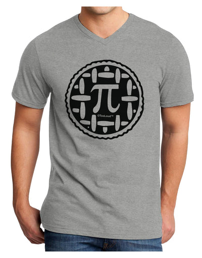 Pi Pie Adult V-Neck T-shirt-Mens T-Shirt-TooLoud-HeatherGray-Small-Davson Sales