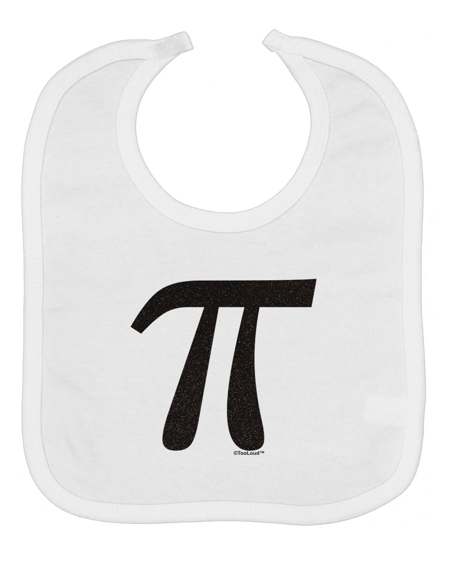 Pi Symbol Glitter - Black Baby Bib by TooLoud