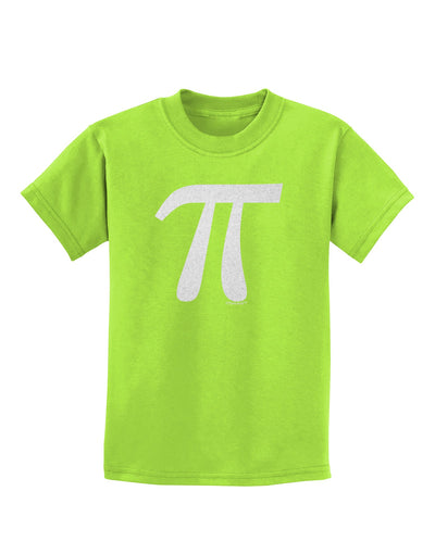 Pi Symbol Glitter - White Childrens T-Shirt by TooLoud-Childrens T-Shirt-TooLoud-Lime-Green-X-Small-Davson Sales