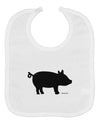 Pig Silhouette Design Baby Bib by TooLoud