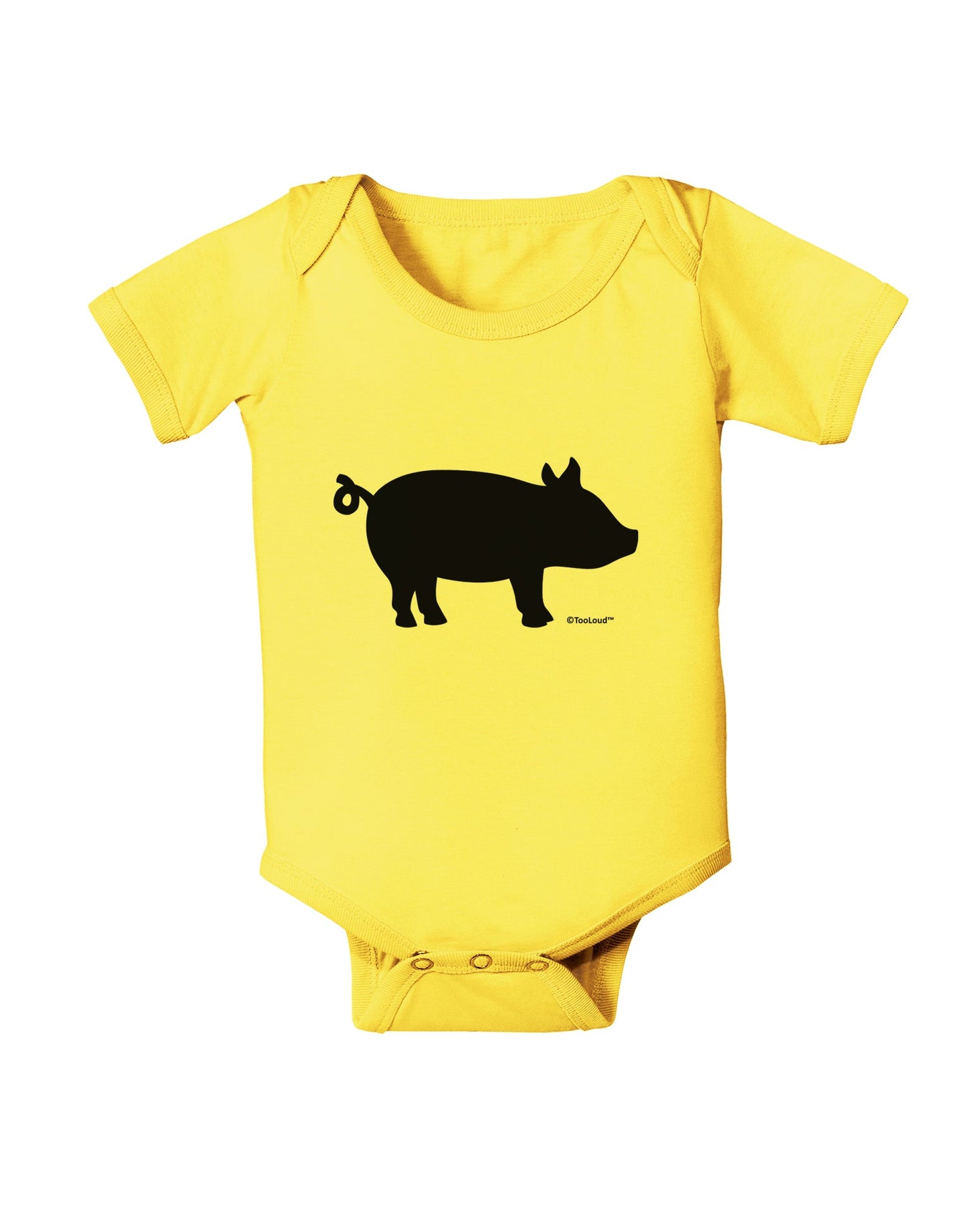 Pig Silhouette Design Baby Romper Bodysuit by TooLoud-Baby Romper-TooLoud-Yellow-06-Months-Davson Sales