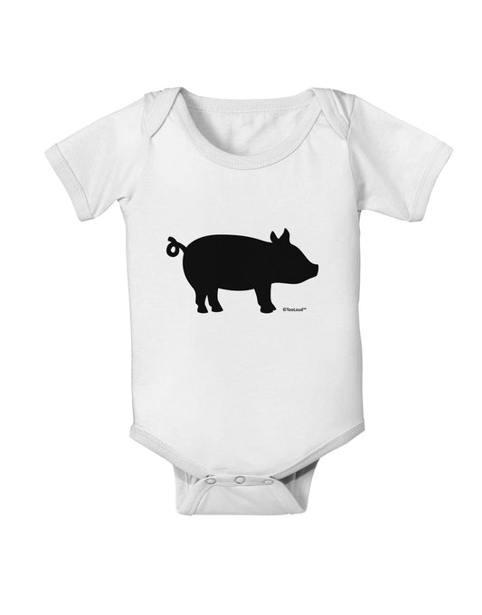 Pig Silhouette Design Baby Romper Bodysuit by TooLoud-Baby Romper-TooLoud-White-06-Months-Davson Sales