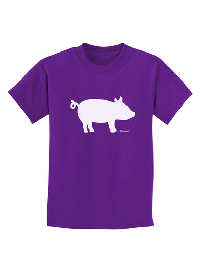 Pig Silhouette Design Childrens Dark T-Shirt by TooLoud-Childrens T-Shirt-TooLoud-Purple-X-Small-Davson Sales