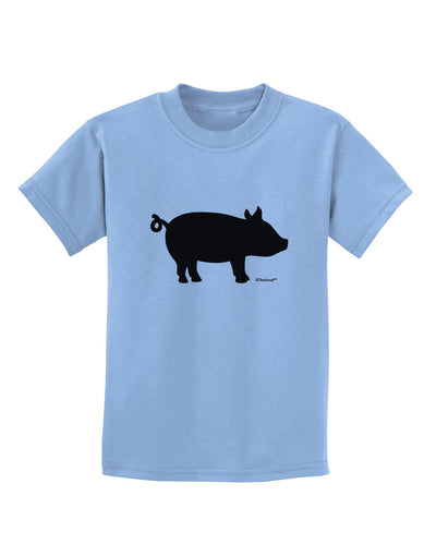 Pig Silhouette Design Childrens T-Shirt by TooLoud-Childrens T-Shirt-TooLoud-Light-Blue-X-Small-Davson Sales