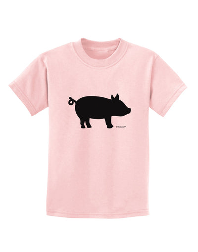 Pig Silhouette Design Childrens T-Shirt by TooLoud-Childrens T-Shirt-TooLoud-PalePink-X-Small-Davson Sales