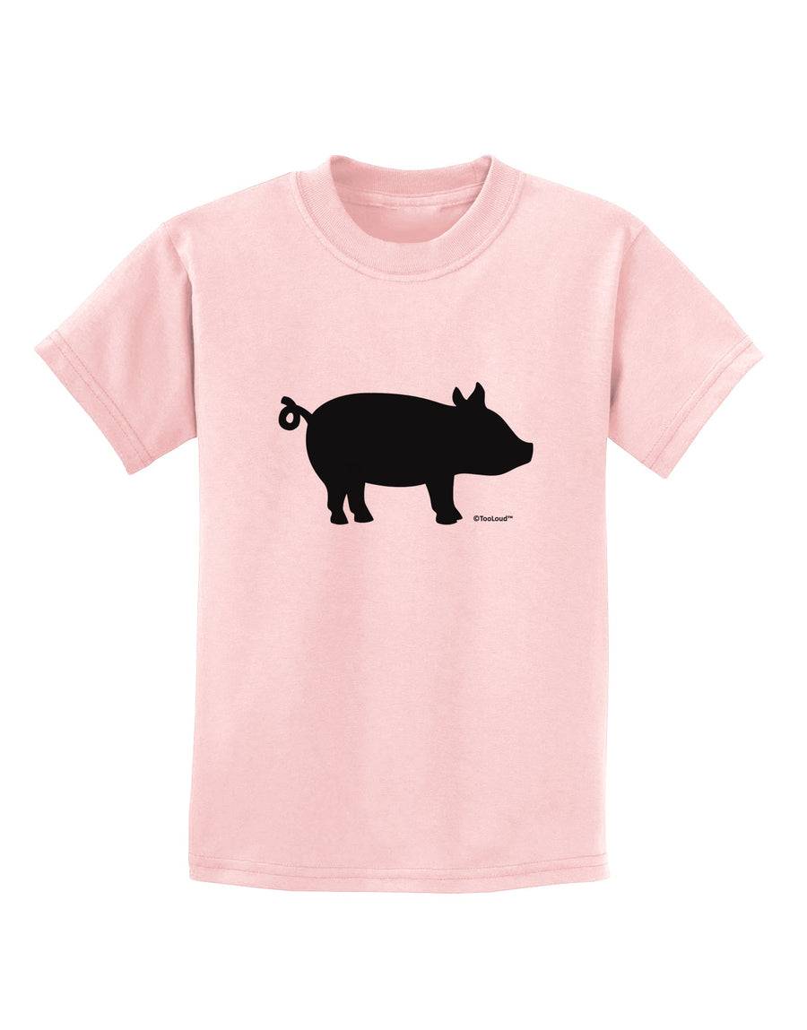 Pig Silhouette Design Childrens T-Shirt by TooLoud-Childrens T-Shirt-TooLoud-White-X-Small-Davson Sales