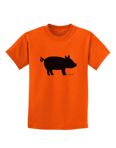 Pig Silhouette Design Childrens T-Shirt by TooLoud-Childrens T-Shirt-TooLoud-Orange-X-Small-Davson Sales