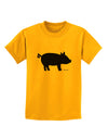 Pig Silhouette Design Childrens T-Shirt by TooLoud-Childrens T-Shirt-TooLoud-Gold-X-Small-Davson Sales